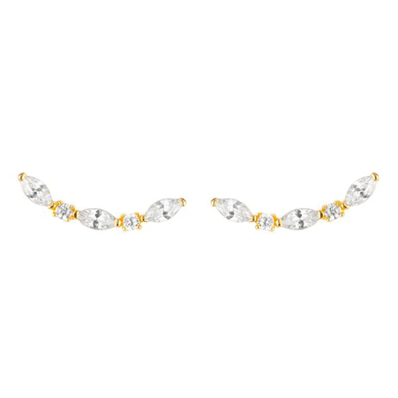 2021 gold-plated Ear Jackets Climbers Clip Earrings For Women CZ Zircon Stud Earring Earcuffs Men Jewelry