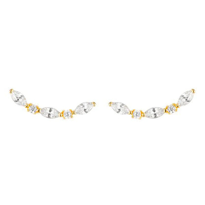 2021 gold-plated Ear Jackets Climbers Clip Earrings For Women CZ Zircon Stud Earring Earcuffs Men Jewelry