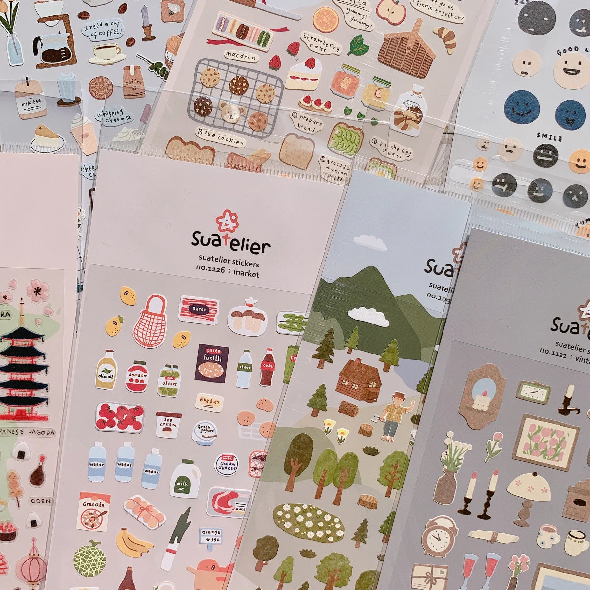 Korean Import Original Suatelier Daily Stickers Scrapbooking Diy Journal Stationery Sticker Decor Art School Supply
