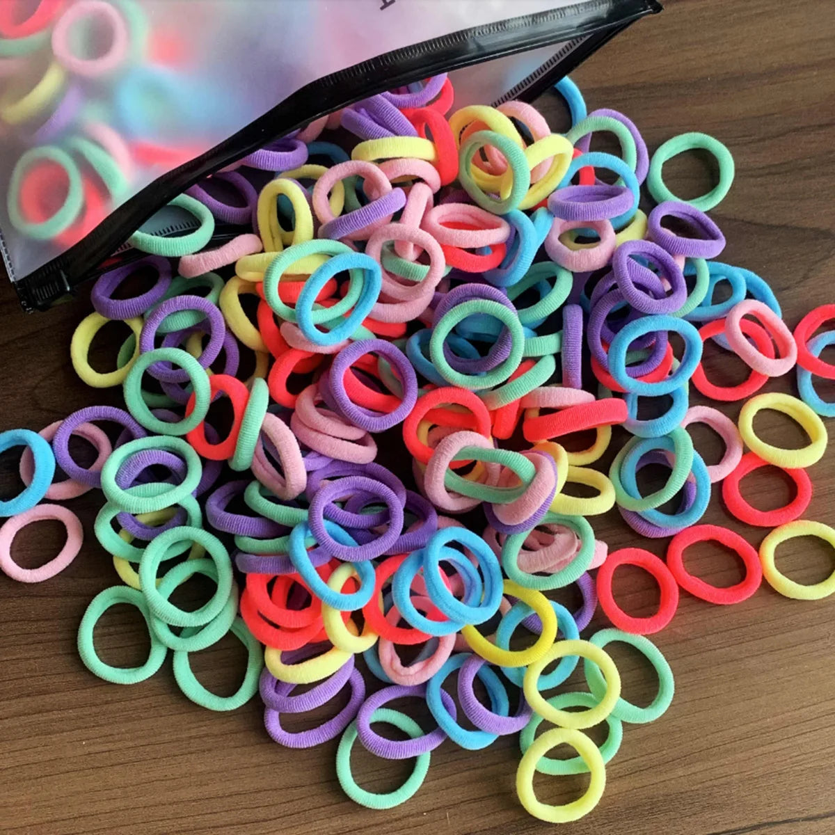 50/100Pcs Colorful Nylon Hair Bands for Children Scrunchie Hair Ties Rubber Band Kids Elastic Hair Leagues Girl Hair Accessor