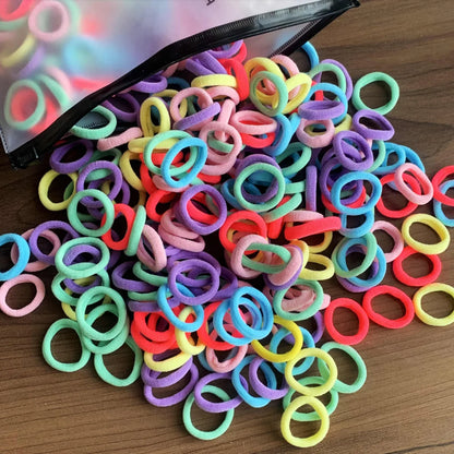 50/100Pcs Colorful Nylon Hair Bands for Children Scrunchie Hair Ties Rubber Band Kids Elastic Hair Leagues Girl Hair Accessor