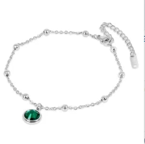 Stainless Steel Bohemian Style Personalized Anklet - E4 Silver