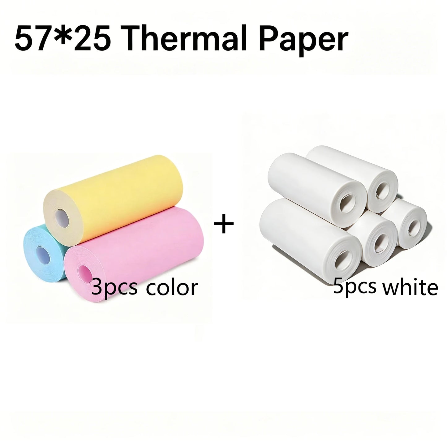 3-20 Rolls 57x25MM Thermal Paper Color Children Camera Instant Print Kids Camera Printing Paper Replacement Accessories Parts