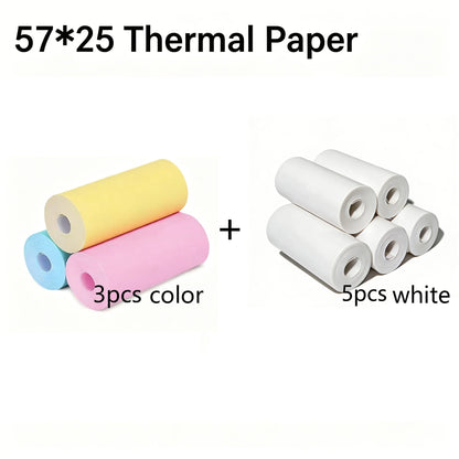 3-20 Rolls 57x25MM Thermal Paper Color Children Camera Instant Print Kids Camera Printing Paper Replacement Accessories Parts