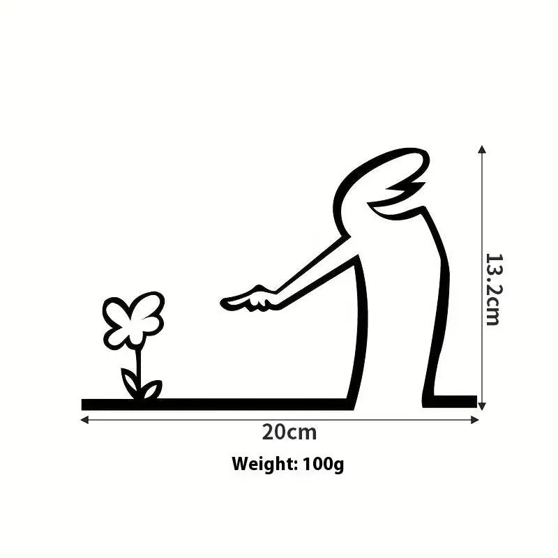 Black Shower Figure Wall Decoration Minimalist Line Metal Bathroom Sign Rustic Door Art Sign Funny Door Topper Home Decoratio