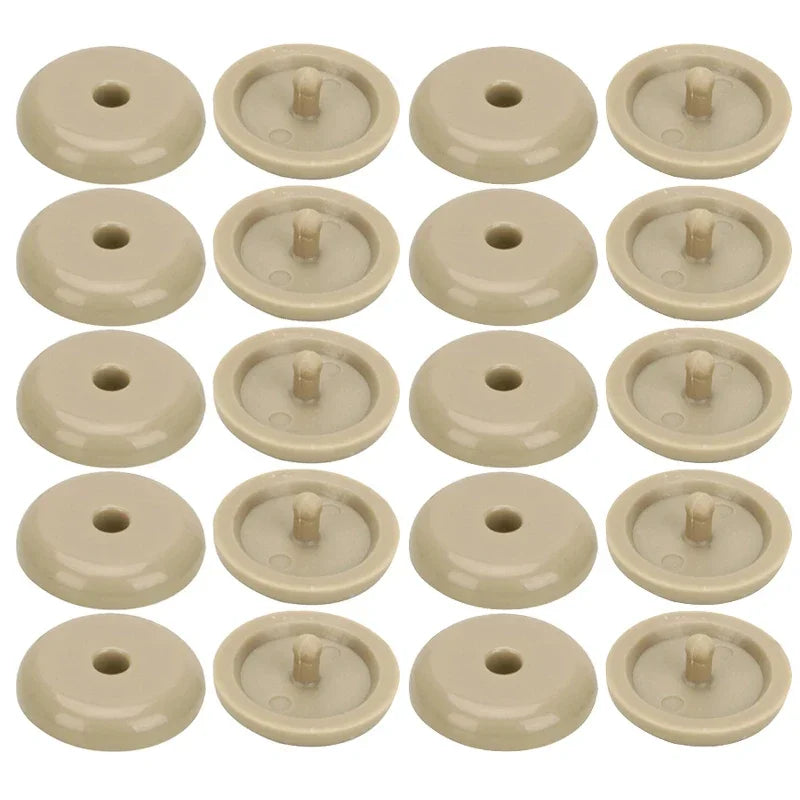 5/10pcs Car Safety Seat Belt Stopper Buckle Auto Seat Belt Spacing Limit Stop Plastic Anti-slip Seat Belt Stop Button - Beige