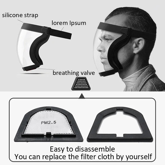 Protection Mask Splashproof Transparent Facial Protector Face FaceMask Protective Outdoor Safety Mask Head Cover Work Protect