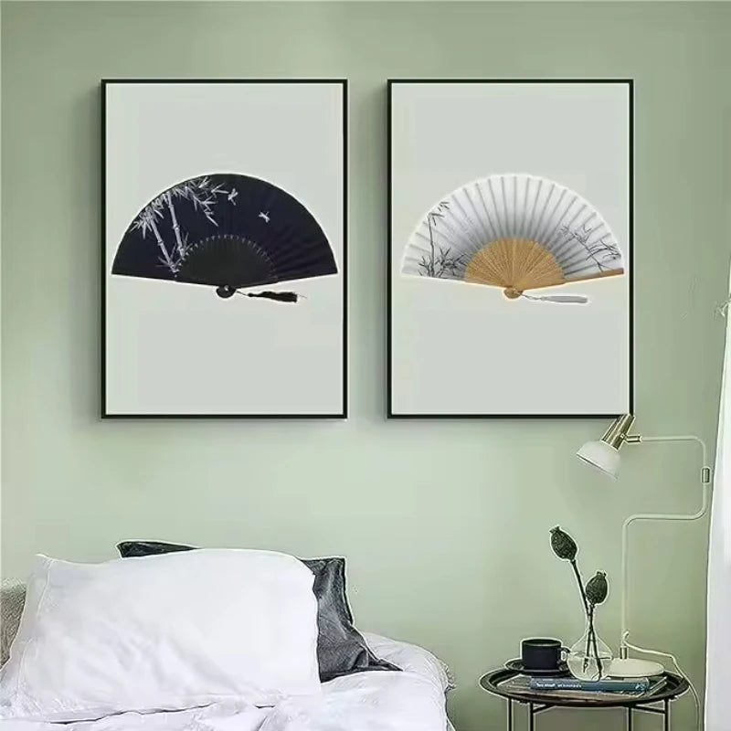 Folding Hand Fan Weddings Traditional Chinese Japanese Korean Art Craft Gift Bamboo Room Dance Props Wood Fans Home Decoratio