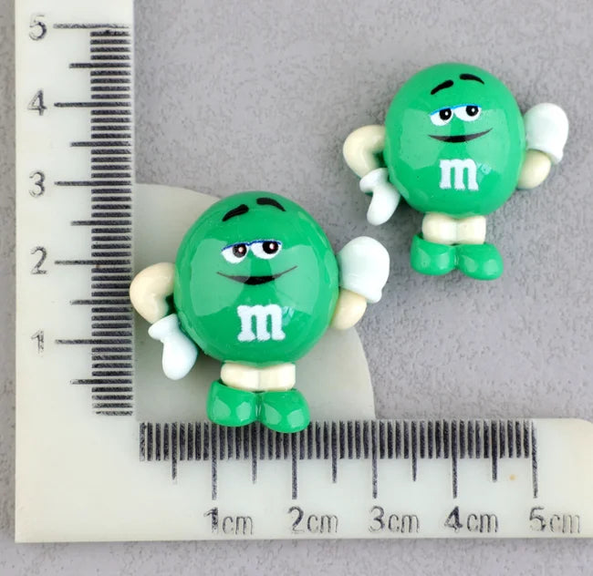 20pcs/lot Kawaii Funny M Beans Flatback Resin Cabochon Scrapbooking Crafts Fit Phone Deco Parts DIY Hair Bows Accessories