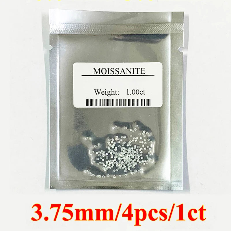 [ Full Size 0.7mm-20mm ] 1CT Small Size Loose Moissanites Stones D Color VVS1 Gemstone Lab Grown Moissanite Diamonds - 3.75mm