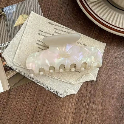 1Pc Elegant Vintage French Hair Clip Two-Tone with Wood Grain & Marbled Design Perfect for Casual Daily Dressing Cute Hair Cl