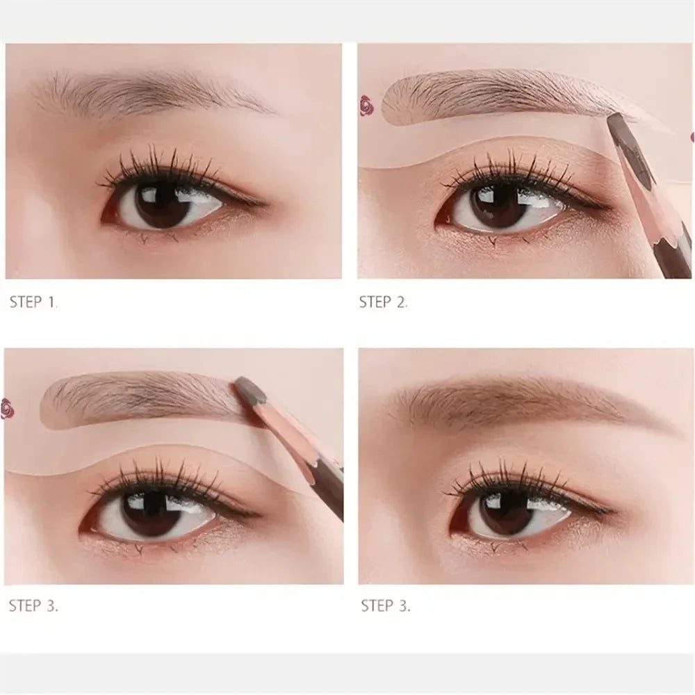 24 Styles Eyebrow Templates Eyebrow Shaping Mold Beauty Set Makeup Styler Set Template Tools Female Beauty Model