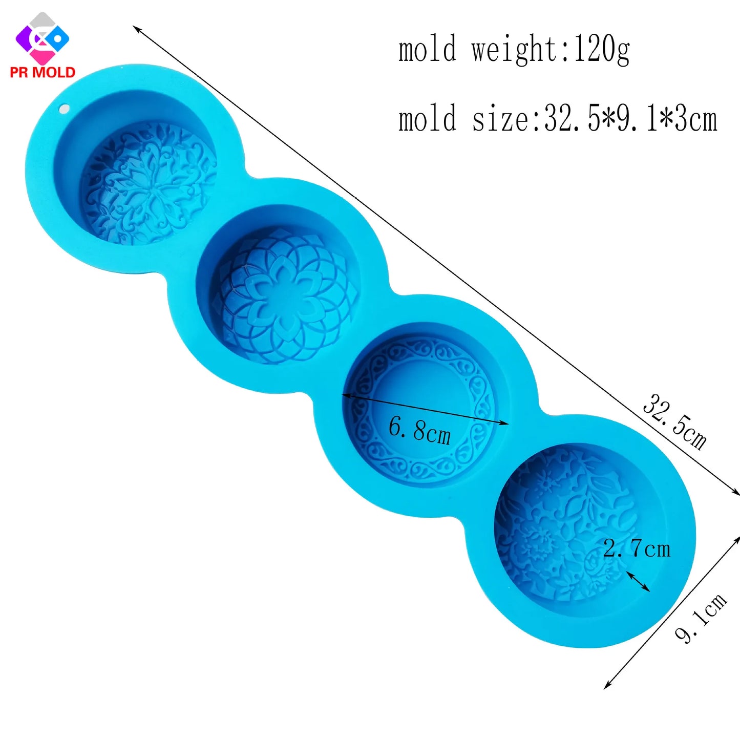 Handmade Silicone Soap Molds 4 Types Embossing Mould DIY Circular Soap Craft Candy Chocolate Ice Cube Making Tools