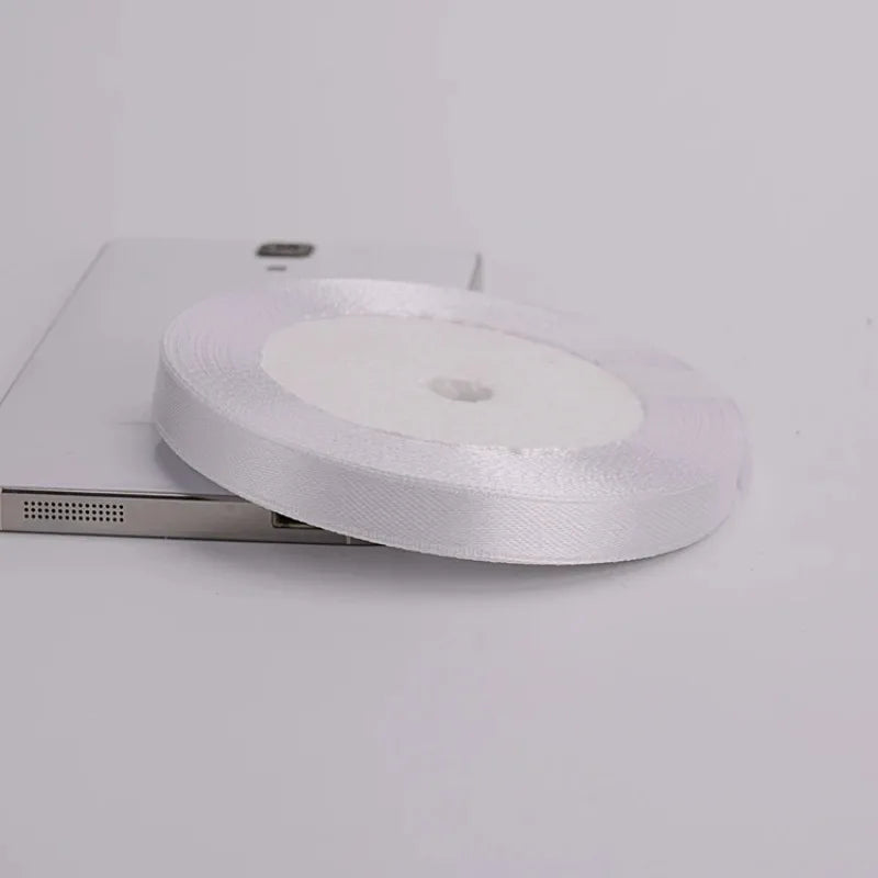 (25yards/roll)6mm-75mm White Silk Satin Ribbons Wedding Decorative Ribbon Gift Wrapping DIY Handmade Materials 9 Size