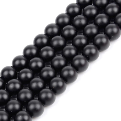 Smooth Black Stone Agates Natural Stone Beads For Jewelry Making Round Loose Beads 4 6 8 10 12mm Diy Bracelet Necklace 15inch