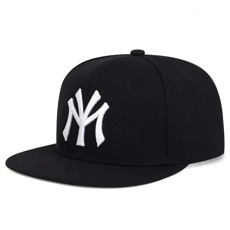 Unisex Letter Embroidery Hip-hop Hats Outdoor Adjustable Casual Baseball Caps Sunscreen Hat - Black White
