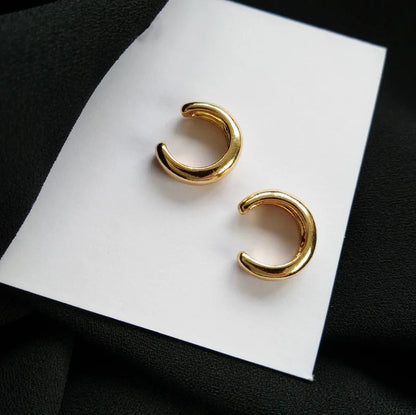 Fake Piercing Earcuff Double Circle Ear Cuff Faux Earrings for Women Man Hiphop Vintage Cuffs Earclips Accessories Korean Fas