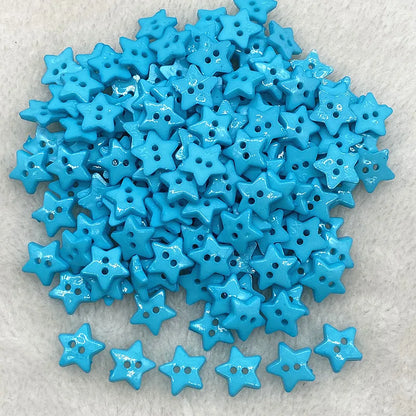 New 12mm-15mm-20mm Colours Five- Pointed Star with Two Eye Buttons Resin Sewing Buttons Diy Scrapbooking Multicolour