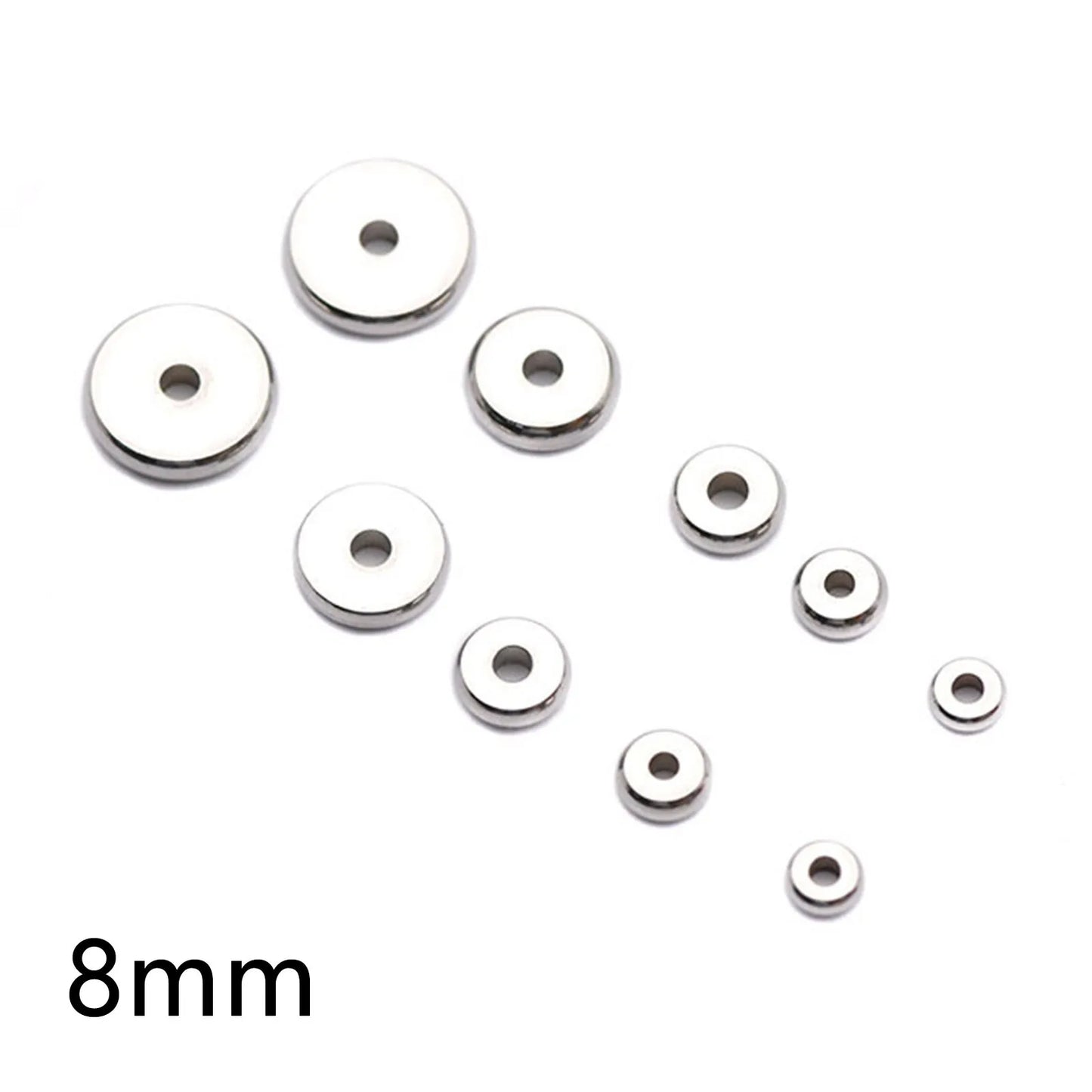 20/50PCs 304 Stainless Steel Flat Round Spacer Beads Separators Beads For Jewelry Making Metal Gold/Silver Color Diy Accessor