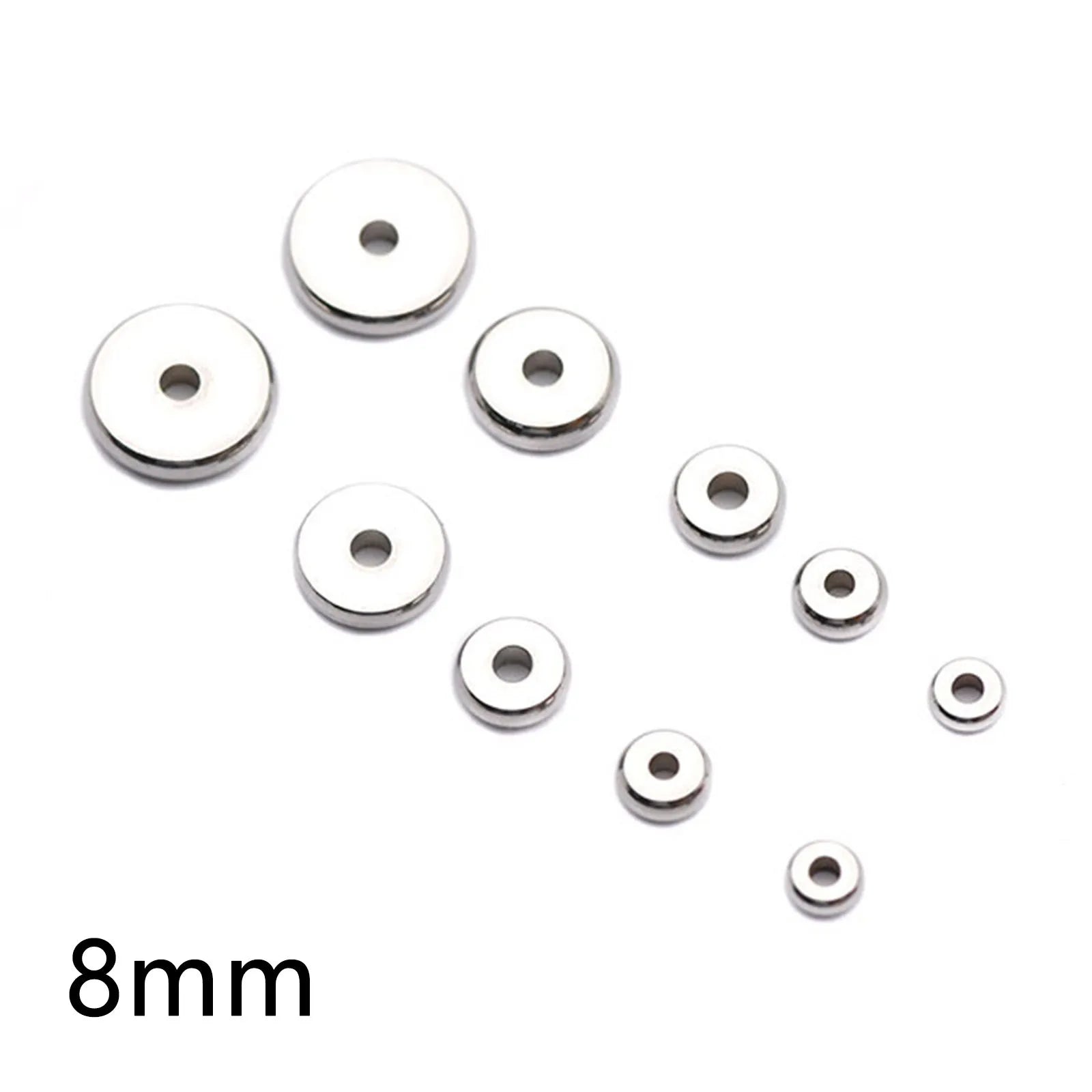 20/50PCs 304 Stainless Steel Flat Round Spacer Beads Separators Beads For Jewelry Making Metal Gold/Silver Color Diy Accessor