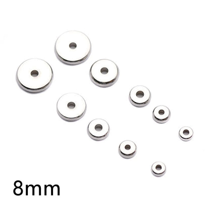 20/50PCs 304 Stainless Steel Flat Round Spacer Beads Separators Beads For Jewelry Making Metal Gold/Silver Color Diy Accessor