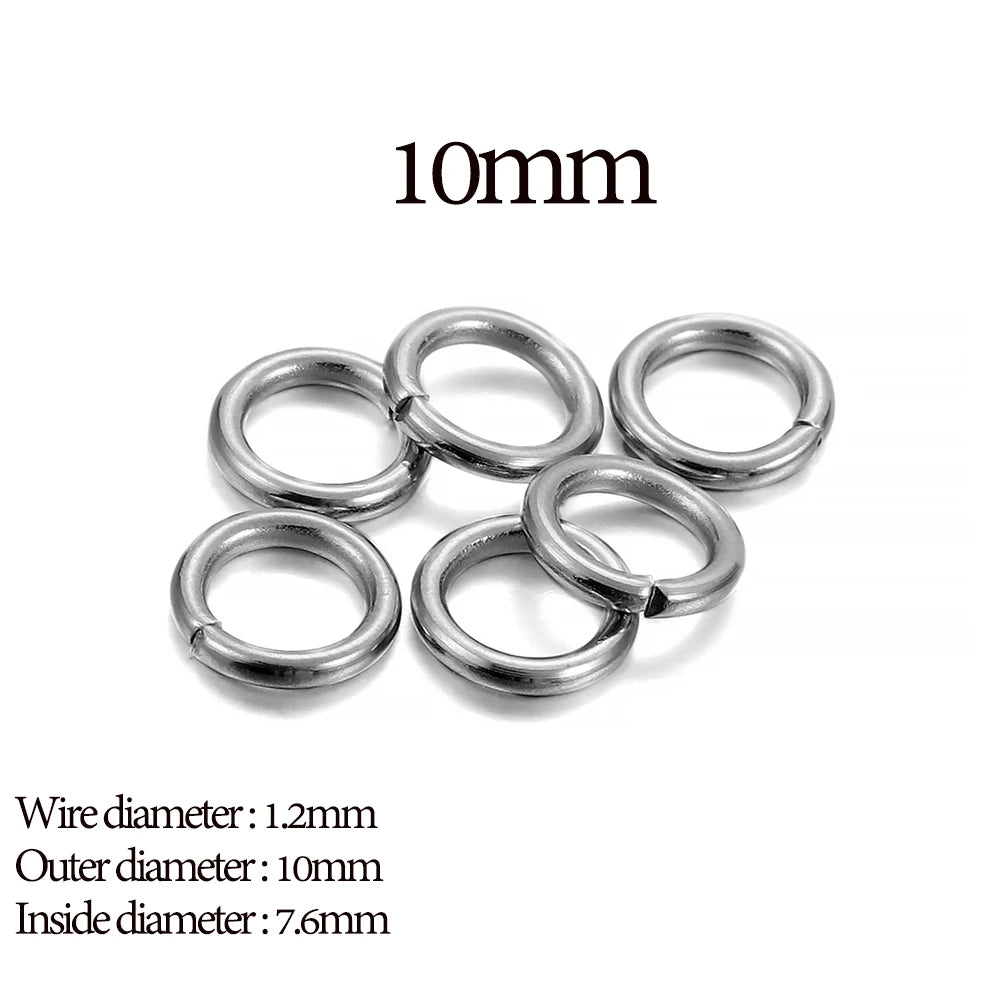 30-200Pcs 3-25mm Stainless Steel Split Ring Open Single Loops Jump Rings Connectors for DIY Jewelry Making Findings Accessori