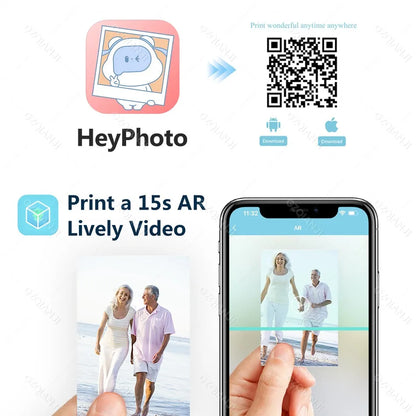 HPRT MT53 Portable Mni Mobile Pocket Printer BT Wireless Photo Printer with Zink Technology 2x3 Inch Color Photo Printer Make