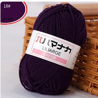 25G Milk Sweet Soft Baby Cotton Knitting Wool Thick Fiber Yarn Velvet Hand Threads for Knitting Wool Crochet Yarn for DIY Swe