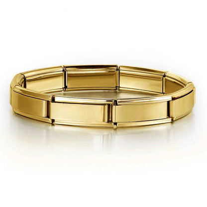 2025 Fashion Functional Elastic Bracelet Modular Bulk Italian Charms Links Fit Bracelet Stainless Steel Jewelry - 20 9cm Gold