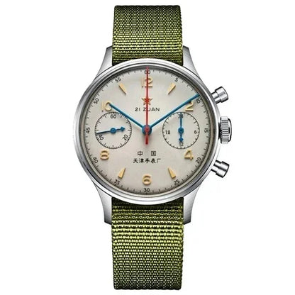Men's watches 1963 pilot automatic watch 42mm waterproof retro quartz chronograph vintage dress watch - A