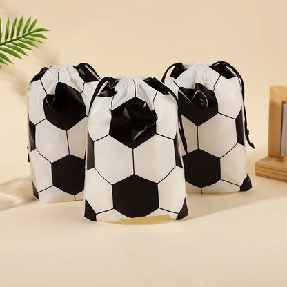 20Pcs Soccer Party Drawstring Bag Football Sport Theme Birthday Favors Treat Bag Gift for guests Team Celebration Decor Suppl
