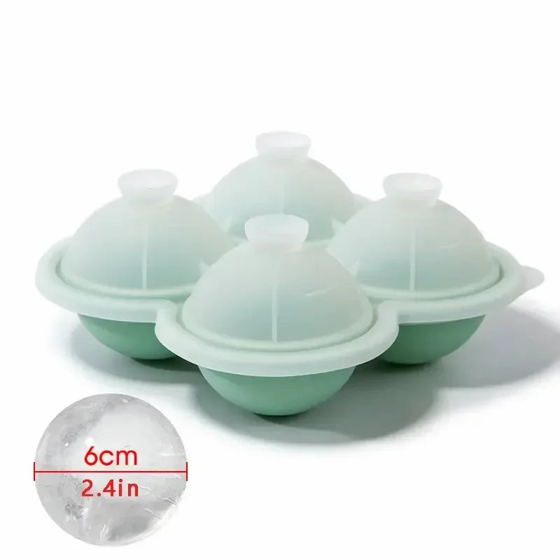 1pc Large Silicone Ice Cube Trays - Easy-Release, No Leakage, Perfect for Whiskey, Cocktails, Juice, and Parties - green