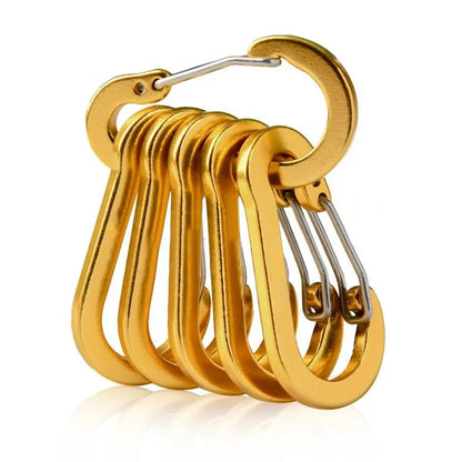 6pcs Carabiner Clip Aluminum Alloy Keychain Lock Buckle Snap D-Ring Clip Outdoor Backpack Camping Multi Tool Fishing Hiking H