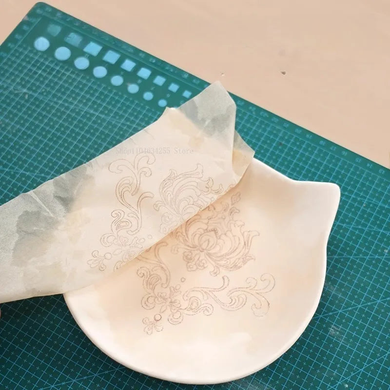 Pottery Painting Special Pattern Transfer Paper Set DIY Ceramic Blank Body Transfer Printing Complex Patterns Tracing Paper