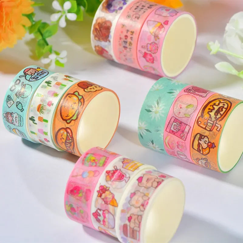 Masking Tape Set, 60 Pcs Cute Washi Tape, Decorative Masking Tape for Scrapbooking, Journaling, Gift Wrapping, DIY Projects