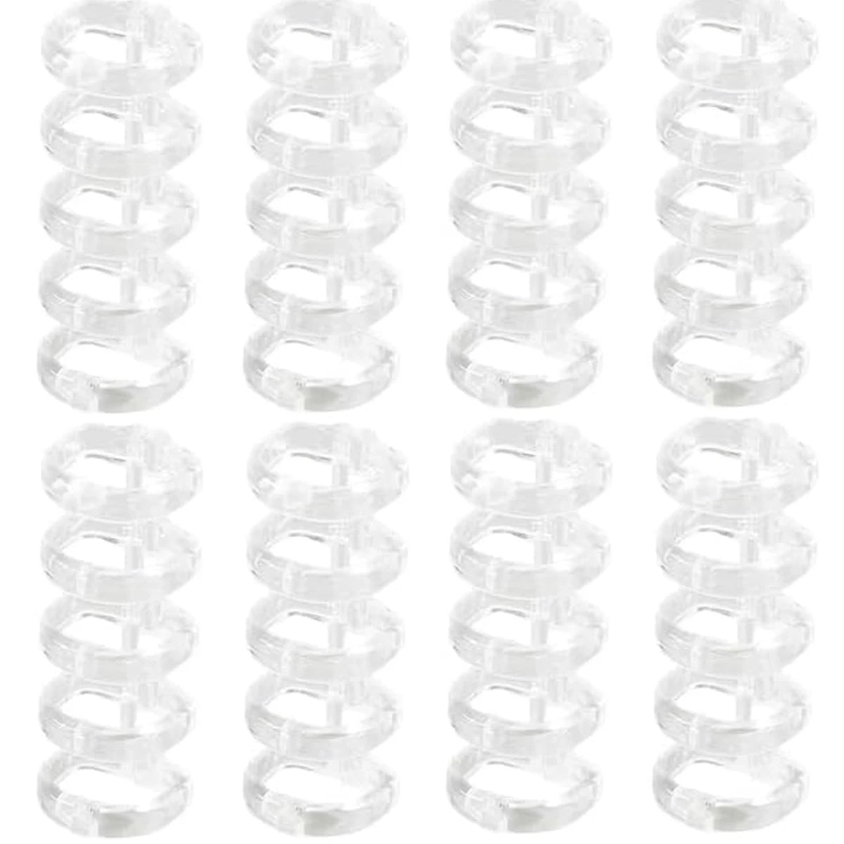 8 Pcs 5-Ring Loose Leaf Binders Plastic Binding Combs Snap Split Book Rings for Notebook Diary Organizing Accessories - WHITE