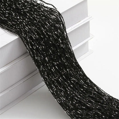 2M*1M String Curtain Panels Door Fly Screen Hanging Beaded Curtains Room Divider Net - black