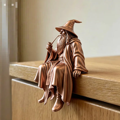 Medieval Fantasy Old Man Miniature Figurine Seated 3D Printed Vintage Wizard Home Desk Ornaments Home & Office Decorations Gi