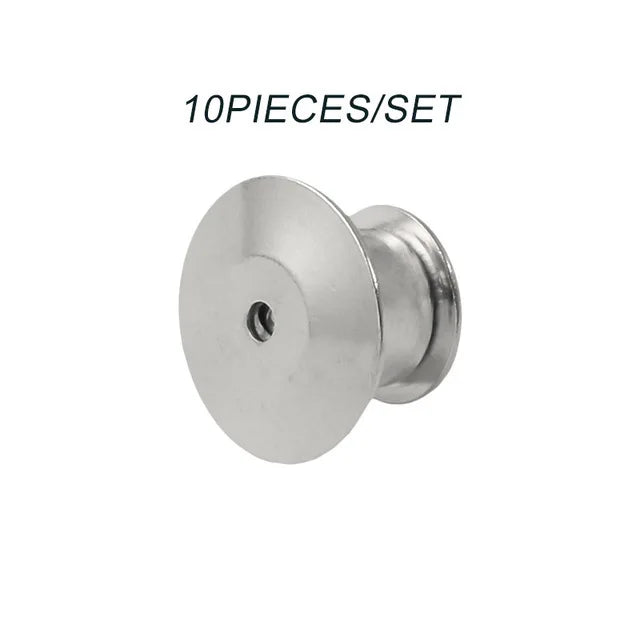10 pieces/pack Safety Brooches Lock Locking Clasp Metal Pins Back Button Buckle Bulk Pin Keepers Brooch base Jewelry Accessor