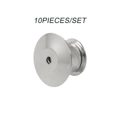 10 pieces/pack Safety Brooches Lock Locking Clasp Metal Pins Back Button Buckle Bulk Pin Keepers Brooch base Jewelry Accessor