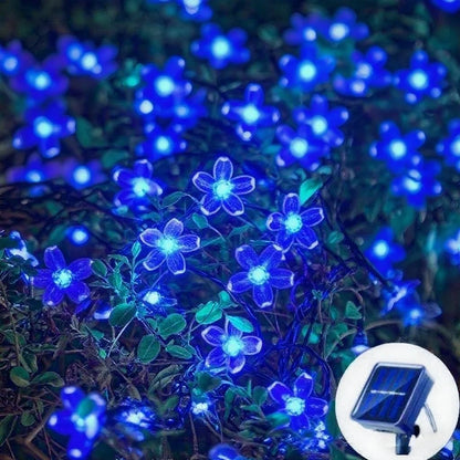 Solar Cherry Garden Blossom Flower Lights Garlands String Lights Solar Outdoor Waterproof Lawn Pathway Christmas Decoration L