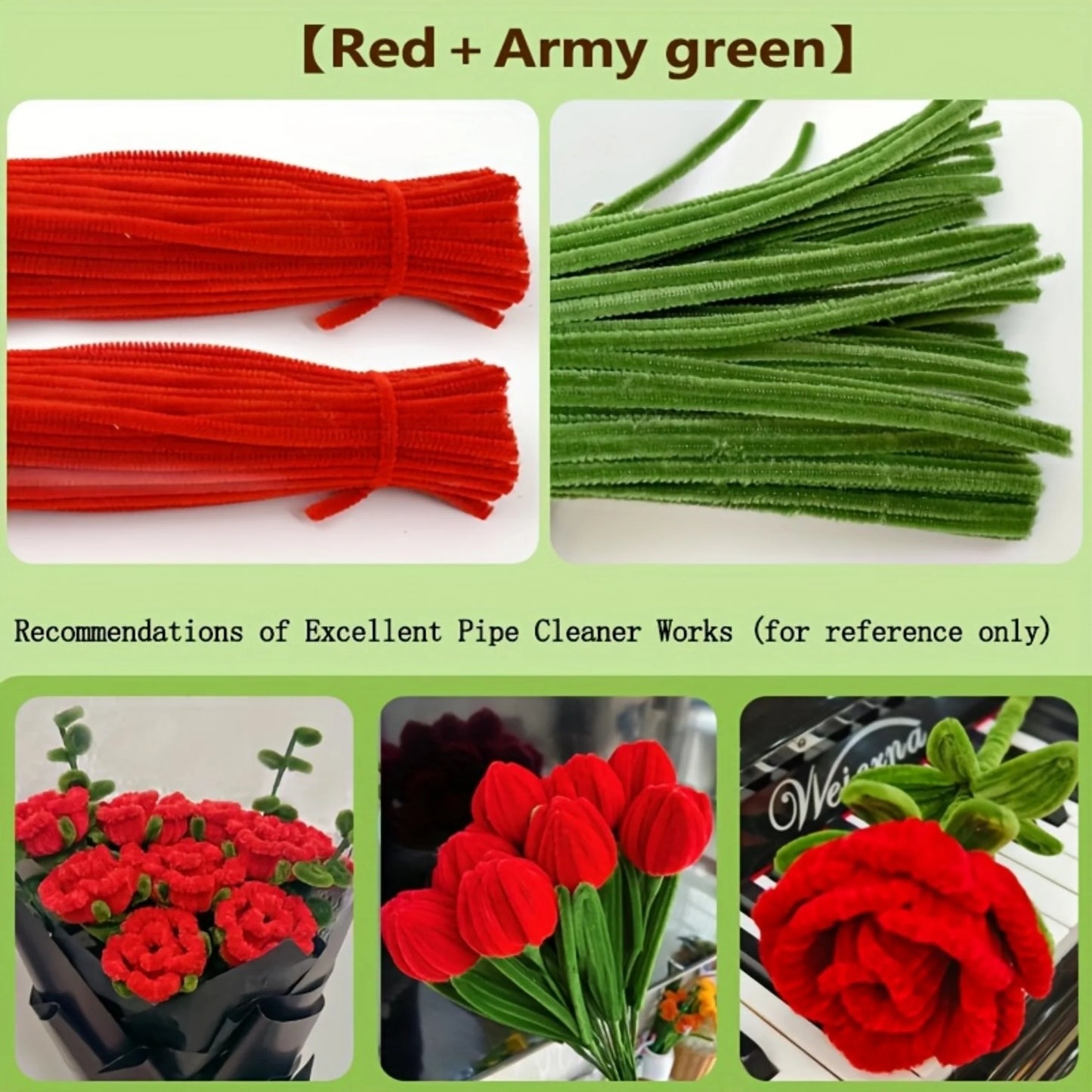 200 Pcs Pipe Cleaners Craft Supplies 2 Assortment Pastel Color Chenille Stems for Art and Craft Project Creative DIY Decorati