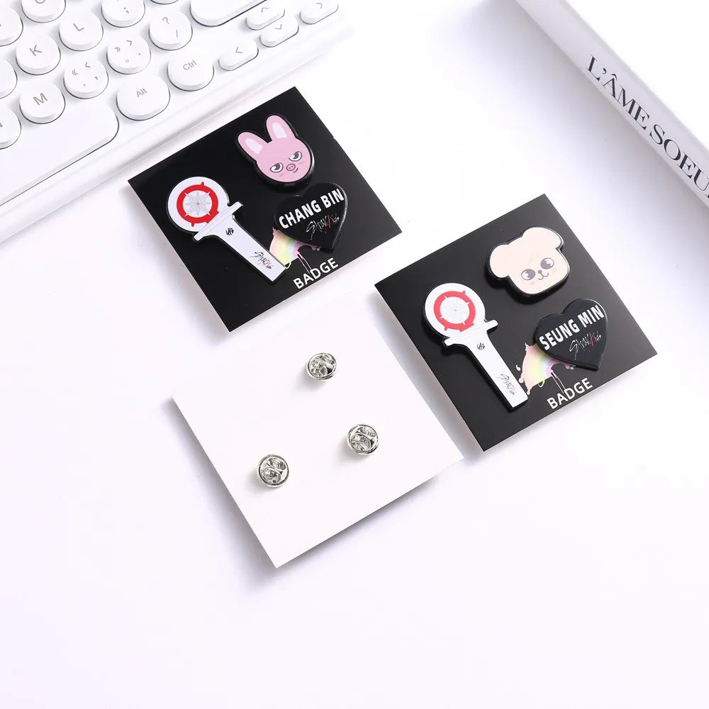 Stray kids mini brooch decoration accessories three piece set SKZOO mini animal bag clothing personalized decoration brooch