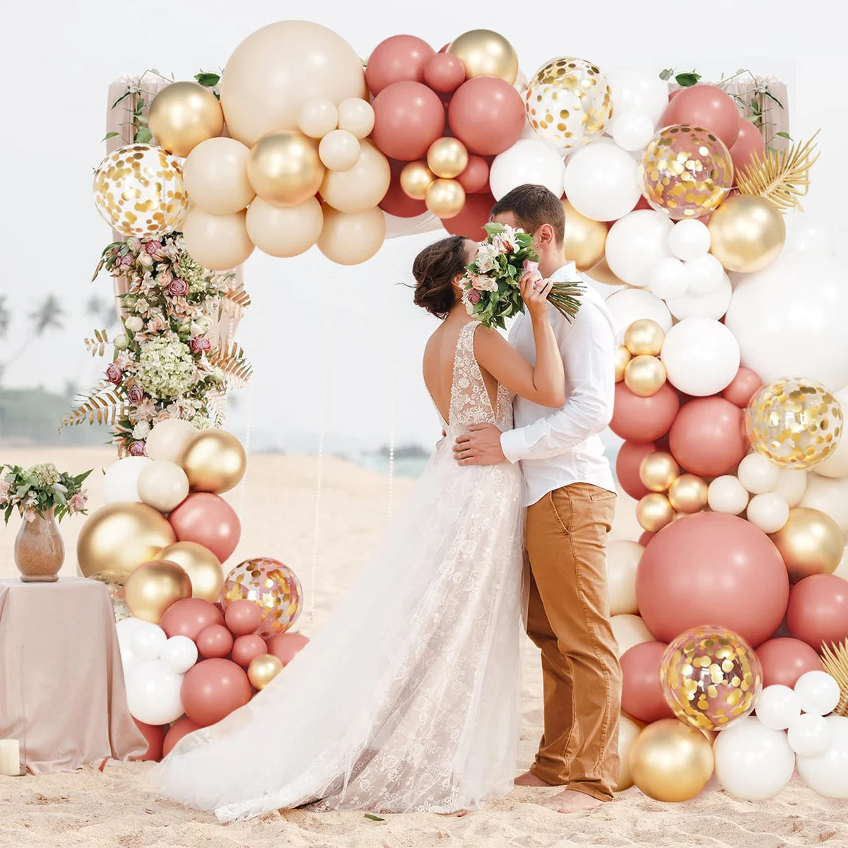 Retro Pink White Gold Balloons Garland Arch Kit Birthday Party Decoration Kids Baby Shower Wedding Party Supplies Letax Ballo