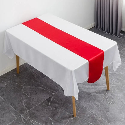 Satin Table Runner Wedding Decoration For Modern Birthday Party Hotel Show Banquet Luxury Design Nice Pattern Wholesale - Red