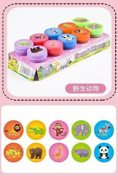 10pcs Assorted Stamps for Self-ink Stamps Toy Stamps Smiley Face Seal Scrapbooking DIY Painting Photo Album Decoration - 10pc