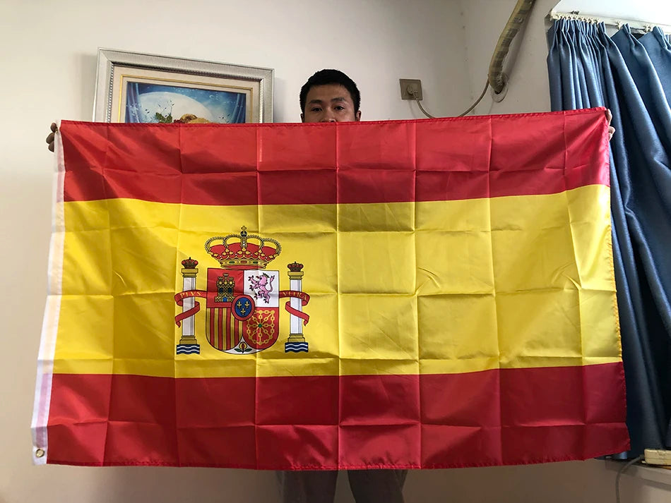 (SKY FLAG) Spain Flag 60x90cm 90x150cm ES Espana Spanish Flag Super Poly Football Flag Indoor Outdoor for Celebration Big Fla