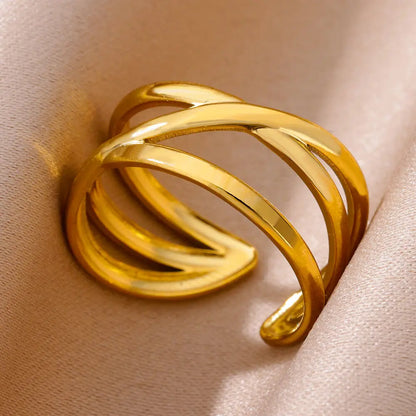 316L Stainless Steel Rings for Women Gold Color Never Fade Luxury Classic rings wedding couple rings Jewelry