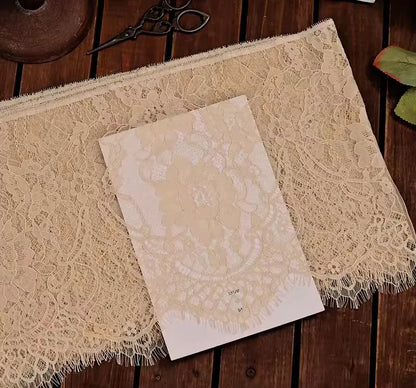 26cm Wide Eyelashes Lace Trim DIY Handmade Decoration Clothing Wedding Dress Lace Skirt Sleeve Accessories Fabric - nude