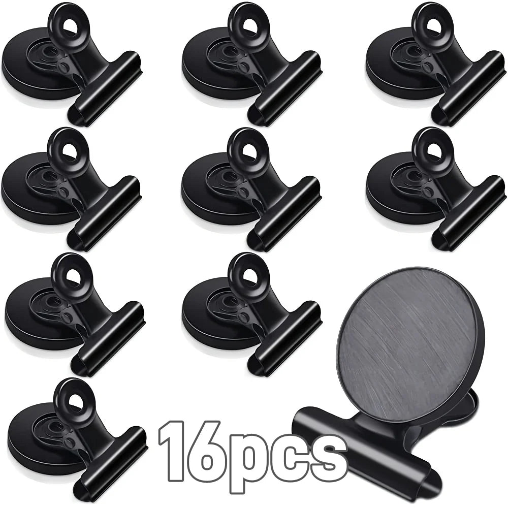 4/16pcs Magnetic Clips Heavy Duty Refrigerator Whiteboard Space-Saving Clip Set for Kitchen Office Photo Displays Holder Deco